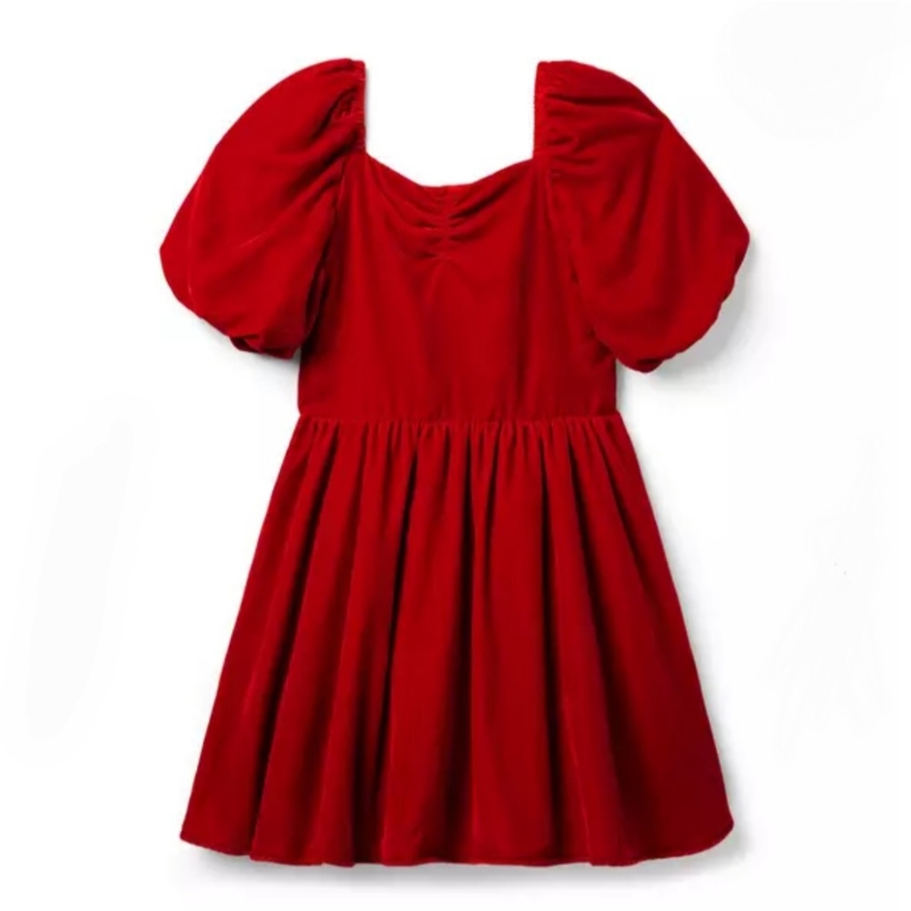 Janie and Jack Elegant Red Velvet Kids Dress sz 12